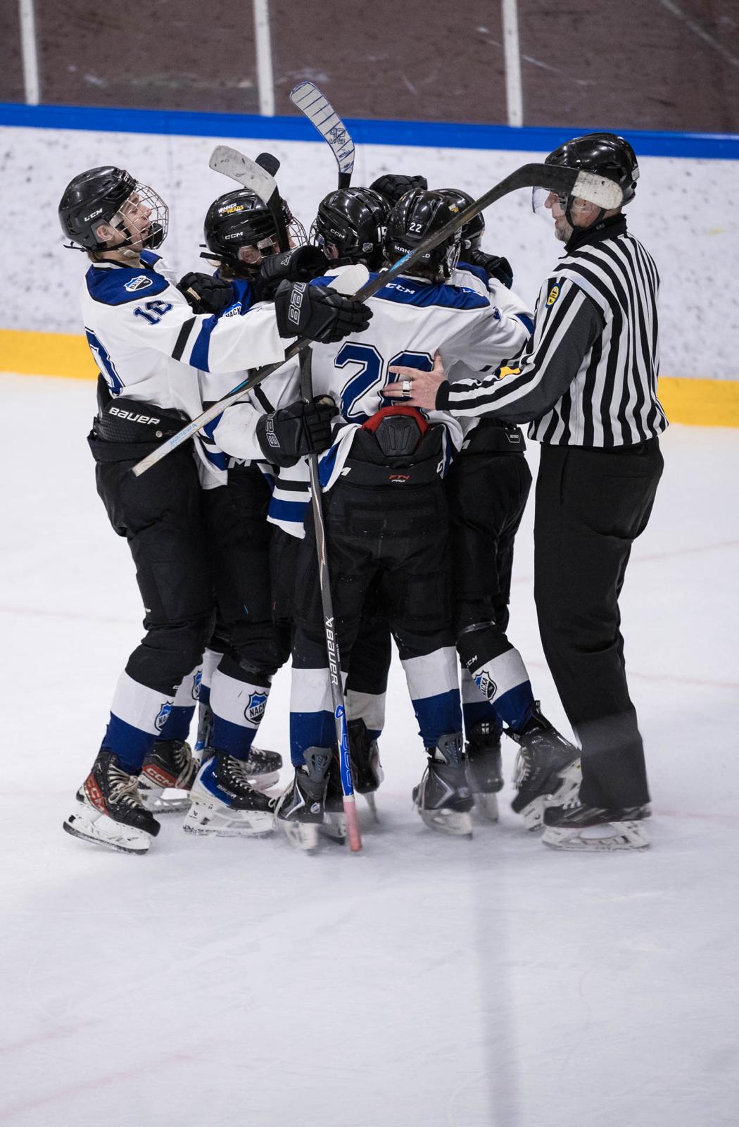 Goal celebration with the team